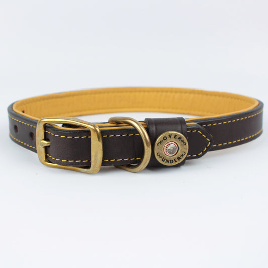 1" Deerskin-Lined Leather Dog Collar