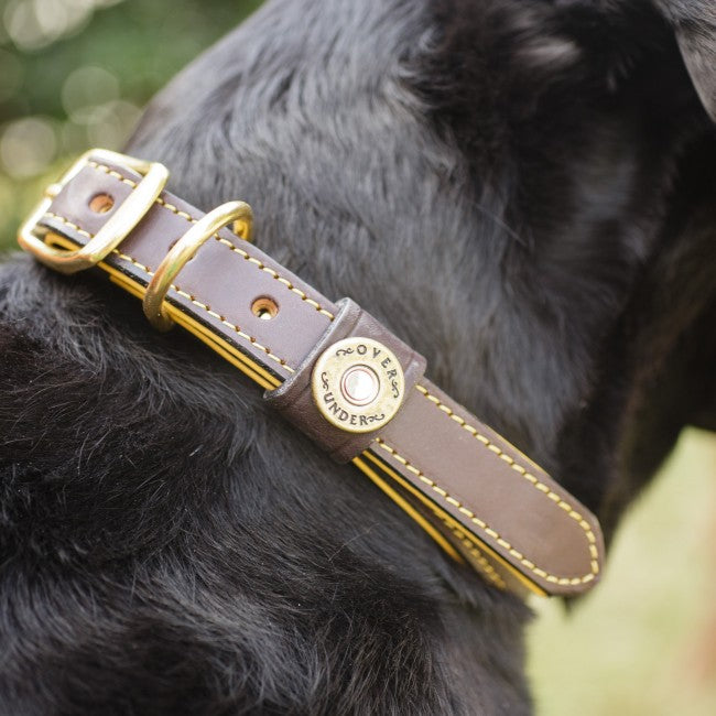 1" Deerskin-Lined Leather Dog Collar