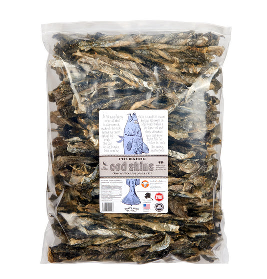 Polka Dog - Single-Ingredient Dog Treat - Cod Skins - 5lb - Made in USA