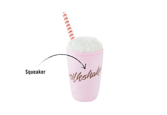 Stuffed Dog Toy - Crinkle Milkshake
