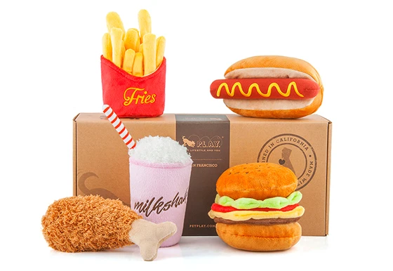 Stuffed Dog Toy - Crinkle Milkshake