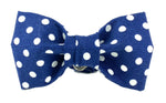 Dog Bow Tie - White Polka Dots on Navy Blue Thumbnail