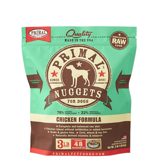 Primal Frozen Dog Food - Chicken Nuggets - 3lb