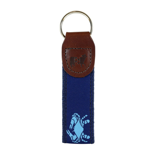 Key Fob – Light Blue Crab on Navy Blue