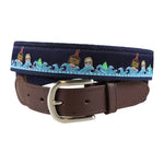 Leather Tab and Ribbon Belt - Dark & Stormy Thumbnail