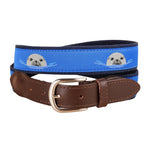 Leather Tab and Ribbon Belt - Harbor Seals Thumbnail