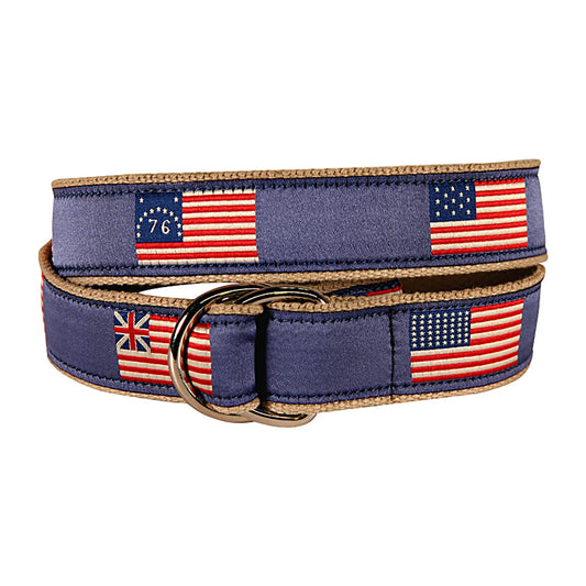 D-Ring Belt - Historic American Flags