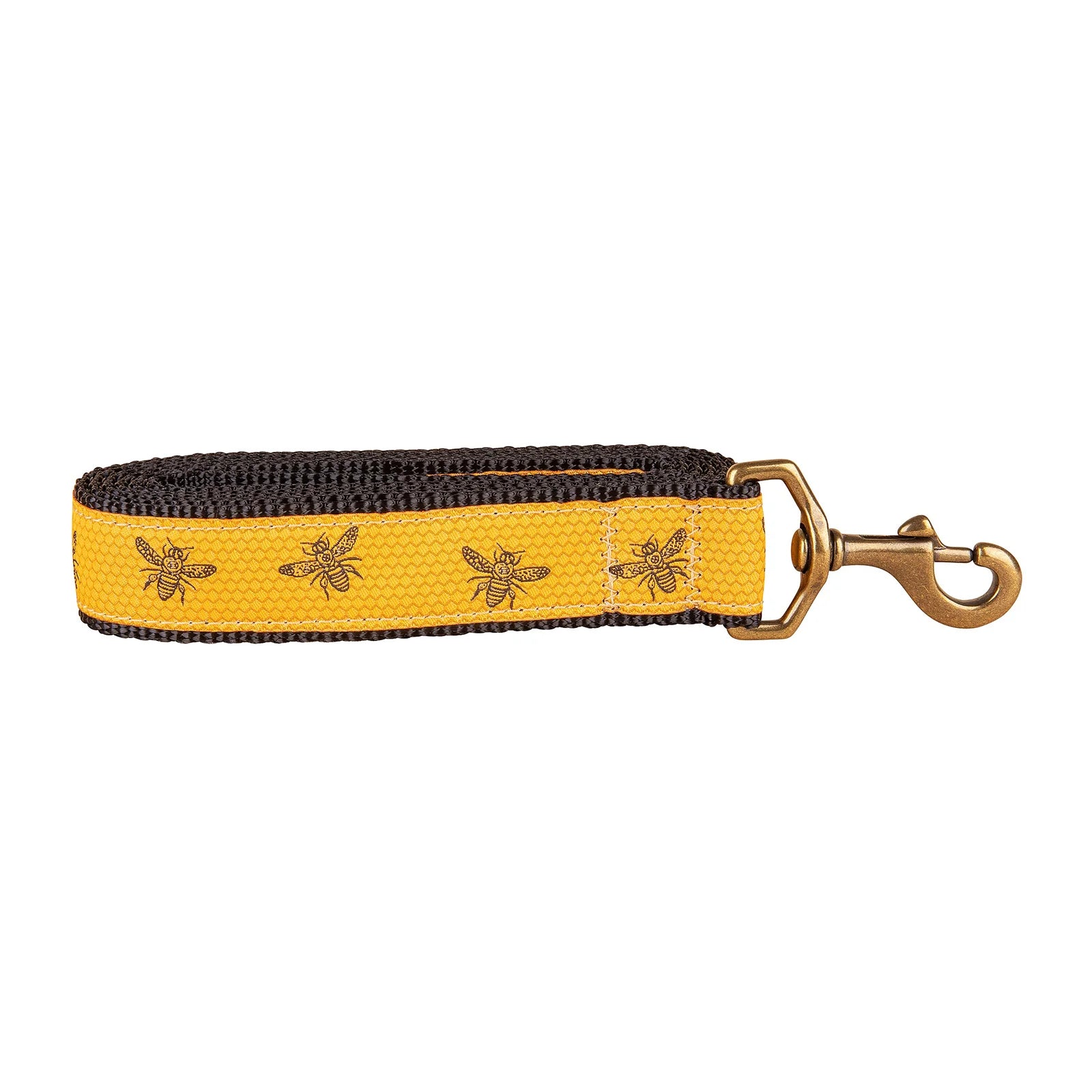 1.25” x 6ft Ribbon Dog Leash – Honey Bees