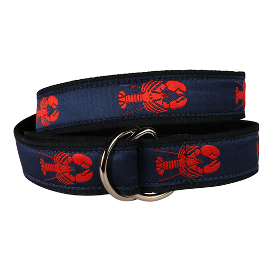 D-Ring Belt - Red Lobster on Navy Blue