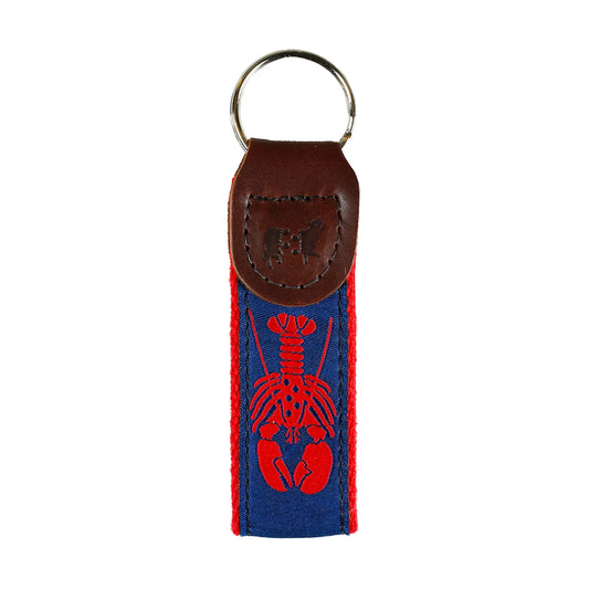 Key Fob – Lobster, Red on Navy Blue