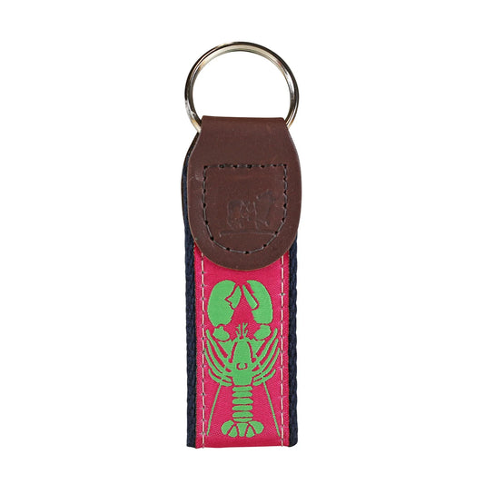 Key Fob – Lobster, Lime Green on Pink