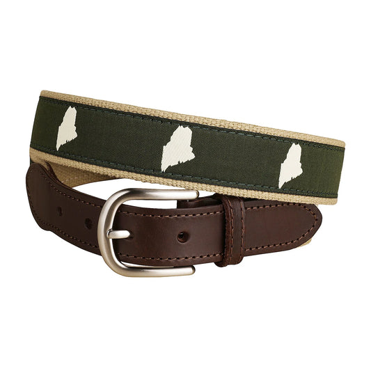 Leather Tab and Ribbon Belt - Maine Silhouette