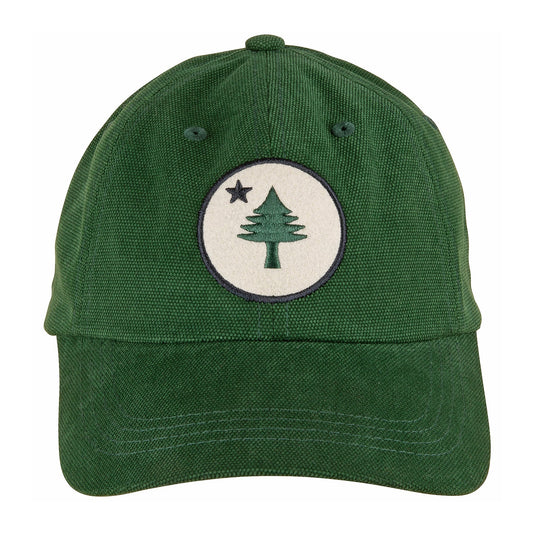 Baseball Hat – Maine Tree & Star on Canvas - Green