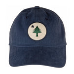 Baseball Hat – Maine Tree & Star on Canvas - Navy Blue Thumbnail