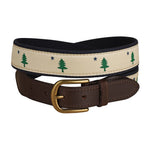 Leather Tab and Ribbon Belt - Maine Tree and Star Thumbnail