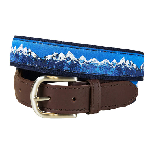 Leather Tab and Ribbon Belt - Mountain Range