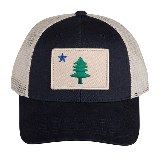 Baseball Hat – 1820/1901 Maine Flag Patch on Trucker Hat