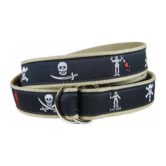 D-Ring Belt - Pirate Flags - Black