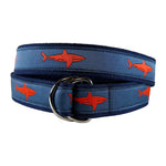 D-Ring Belt - Orange Shark on Blue Thumbnail