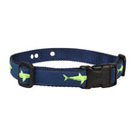 1” Underground Fence Dog Collar - Lime Sharks on Navy Blue Thumbnail