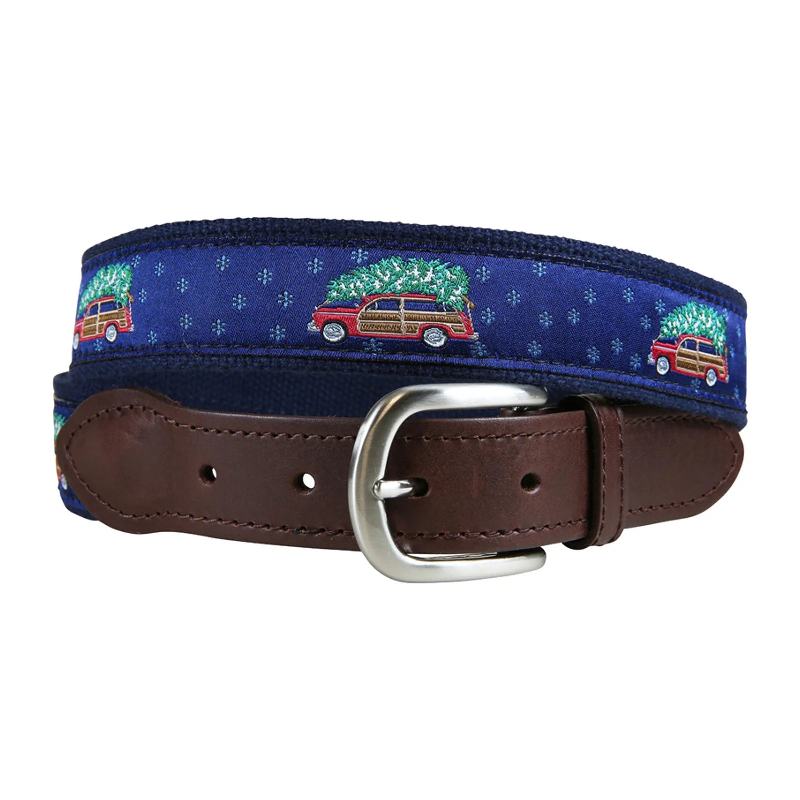 Leather Tab and Ribbon Belt - Woodie & Tree