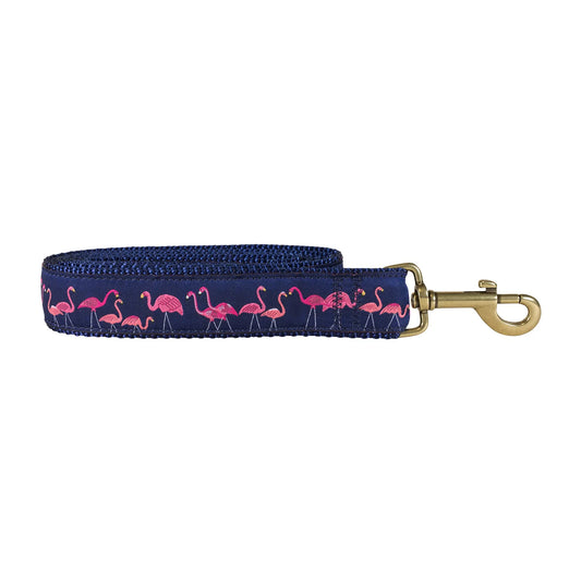1.25” x 6ft Ribbon Dog Leash – Flamingo