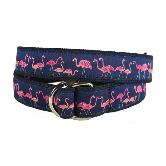 D-Ring Belt - Yard Flamingos