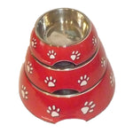 Stainless Steel Pawprint Dog Bowl Thumbnail