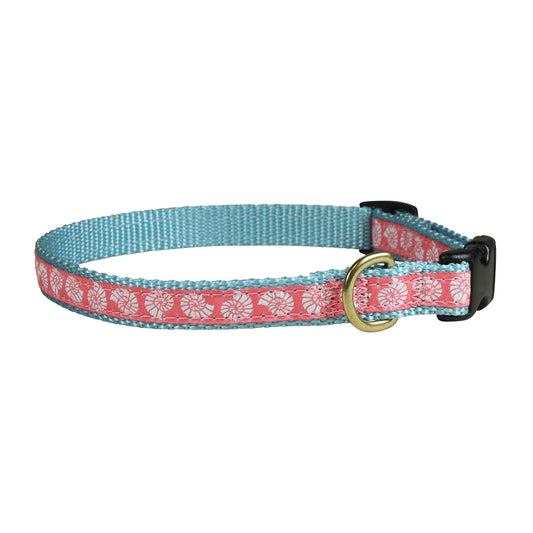 5/8” Ribbon Dog Collar – Pink Seashells