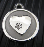 Hand-Made Stainless Steel Pet ID Tag - Heart - Large Thumbnail