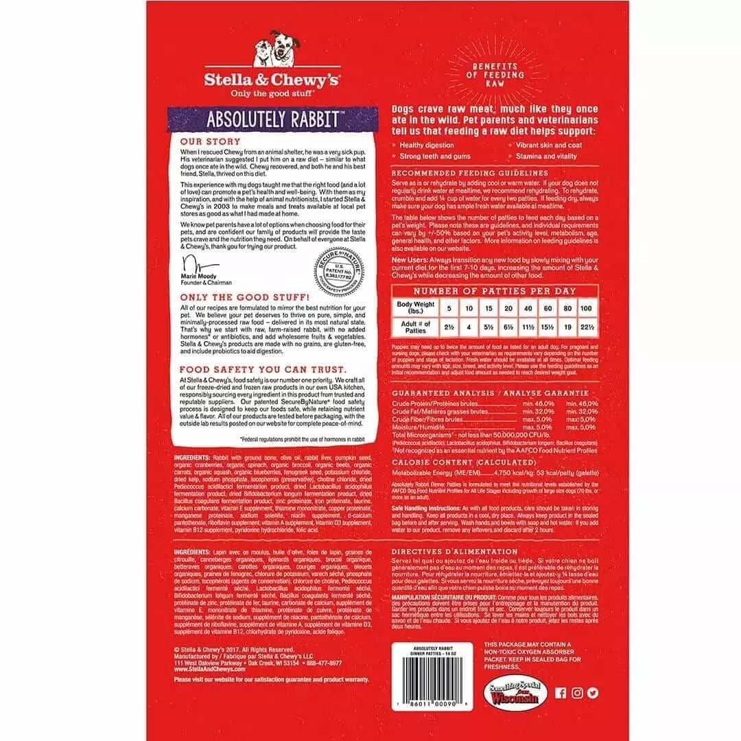 Stella & Cheweys Dehydrated Dog Food - Absolutely Rabbit
