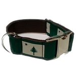 1.5” Ribbon Dog Collar – 1820/1901 Maine Flag, Green Thumbnail