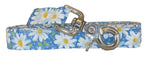 1” x 5ft  Ribbon Dog Leash – Daisies, Blue Thumbnail