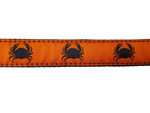 1” x 6ft Ribbon Dog Leash – Crabby on Orange Thumbnail