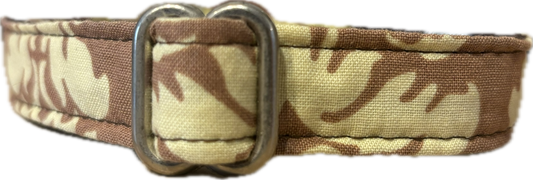 3/4” Ribbon Dog Collar – Damask, Green - Medium