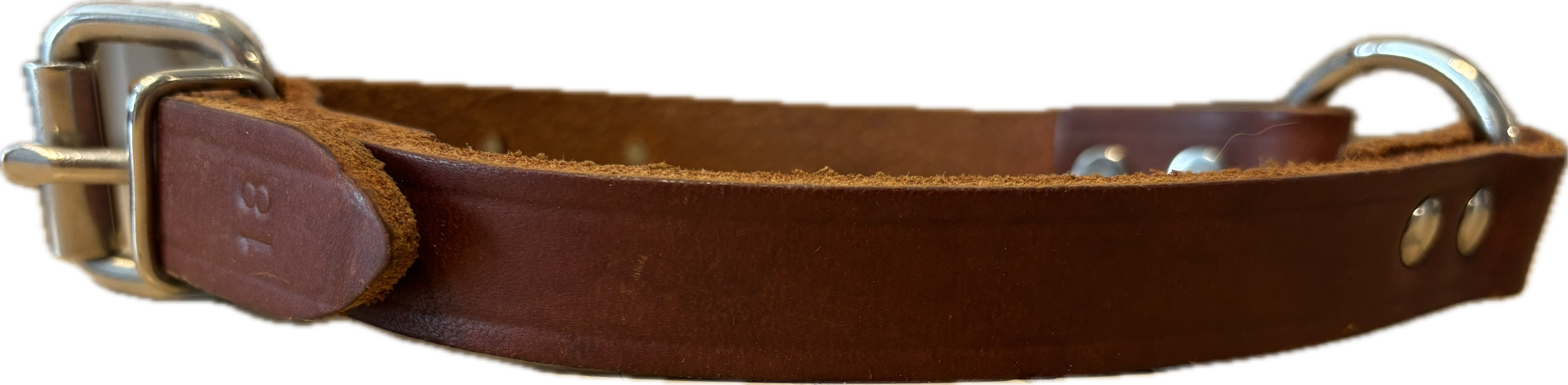 OmniPet Luxe Premium Leather Dog Collar - Classic Brown