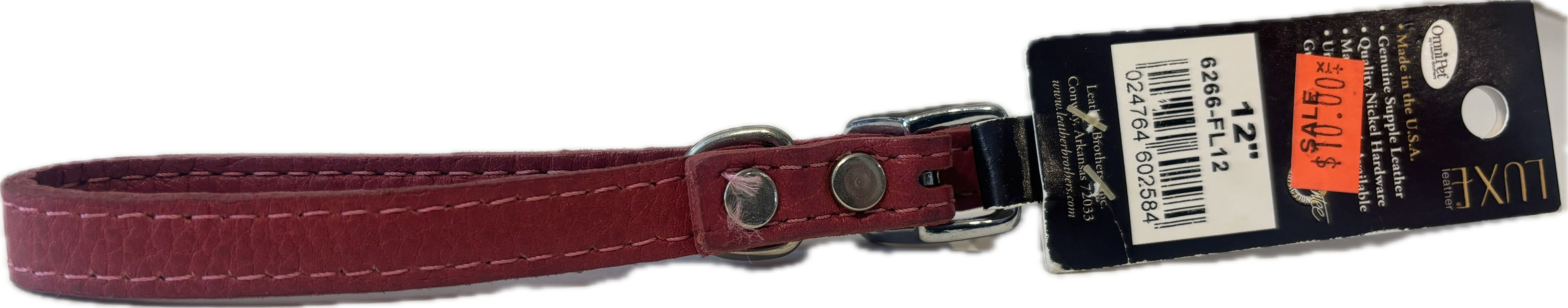OmniPet Luxe Premium Leather Dog Collar - Flamingo Pink