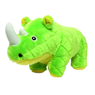 Stuffed Dog Toy - Green Rhino