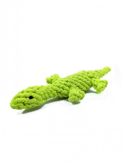 Dog Chew Toy - Rope Green Gecko