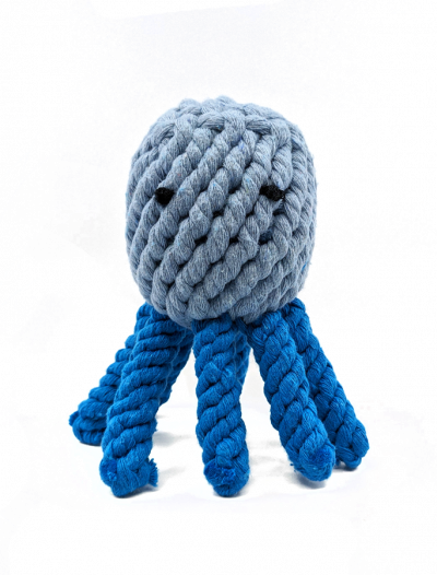 Dog Chew Toy - Rope Blue Octopus