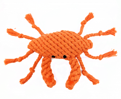 Dog Chew Toy - Rope Orange Crab