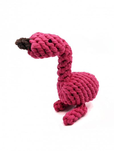Dog Chew Toy - Rope Pink Flamingo