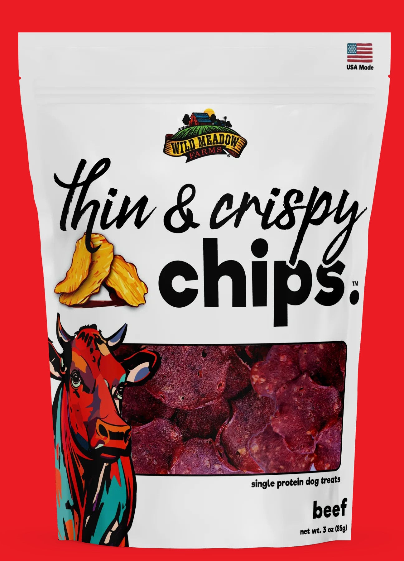 Beef Chips Dog Treats – 3oz