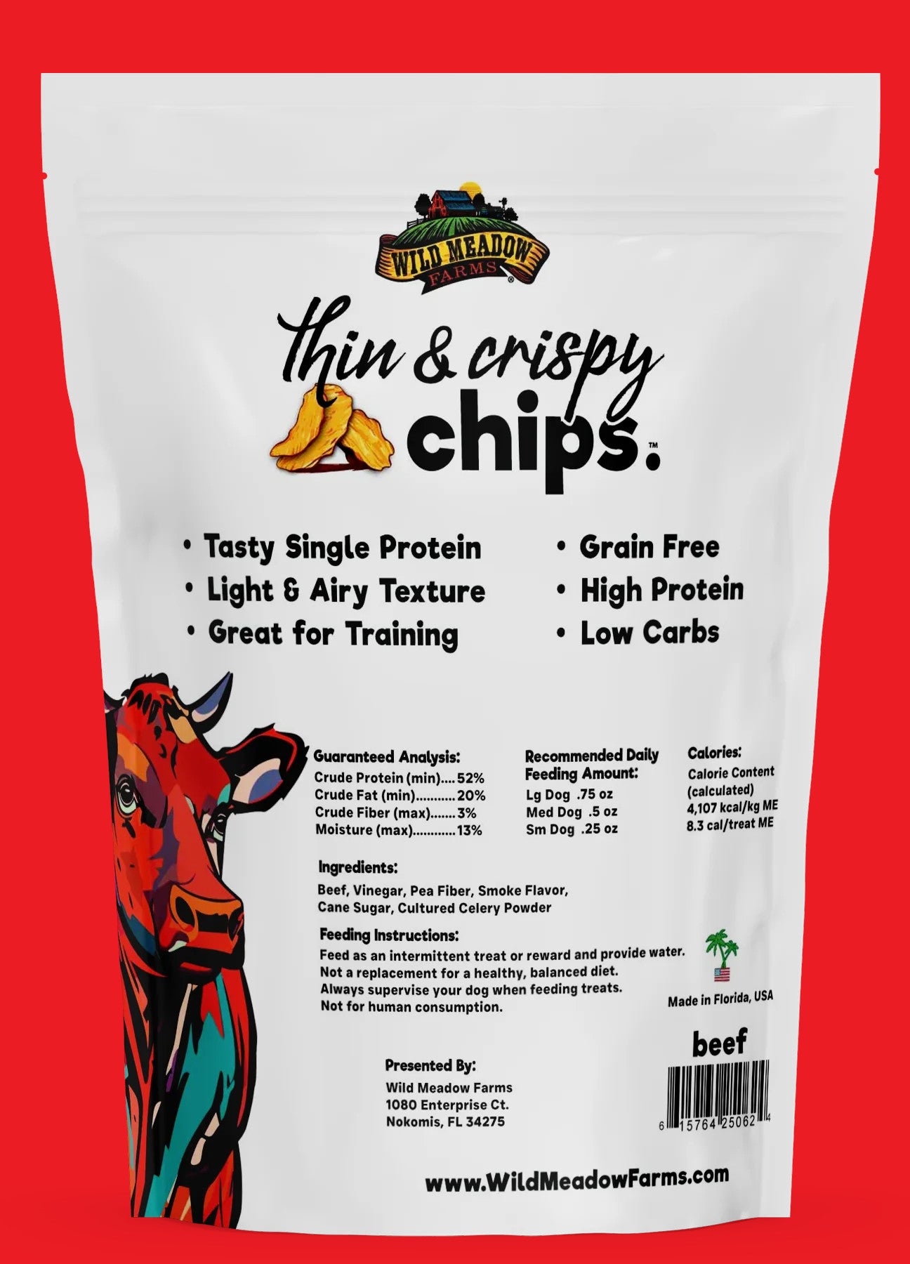 Beef Chips Dog Treats – 3oz