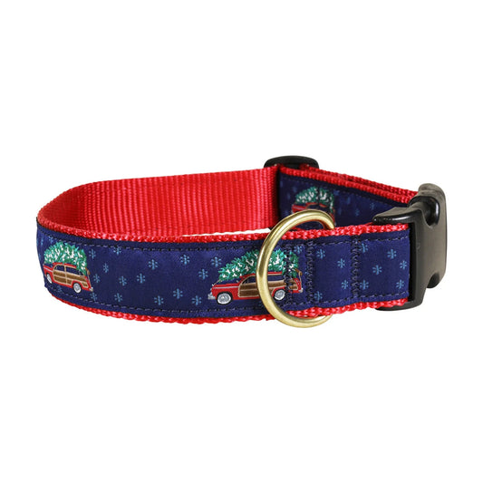 1.25” Ribbon Dog Collar – Woodie and Tree