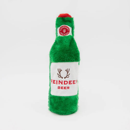 Dog Chew Toy - Bottle - Reindeer Beer