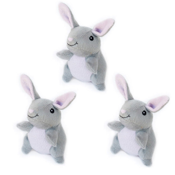 Stuffed Dog Toy - Mini Gray Purple Bunny