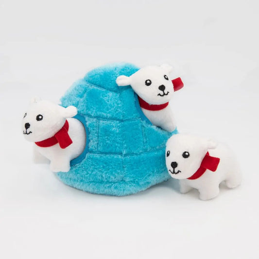 Stuffed Dog Toy - Burrow - Polar Bear Igloo