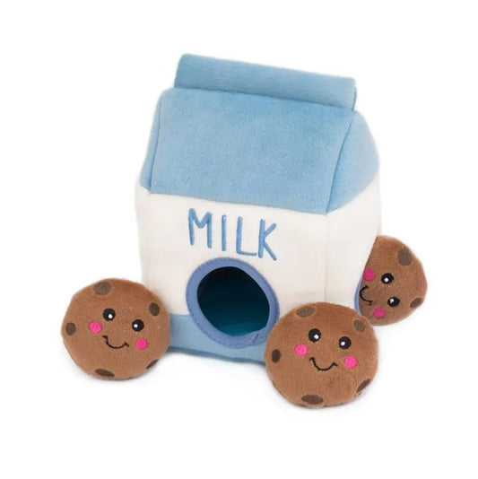 Zippy Paws Stuffed Dog Toy - Burrow - Milk & Cookies