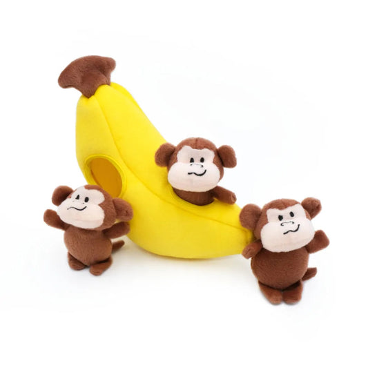 Zippy Paws Stuffed Dog Toy - Burrow - Monkey Banana